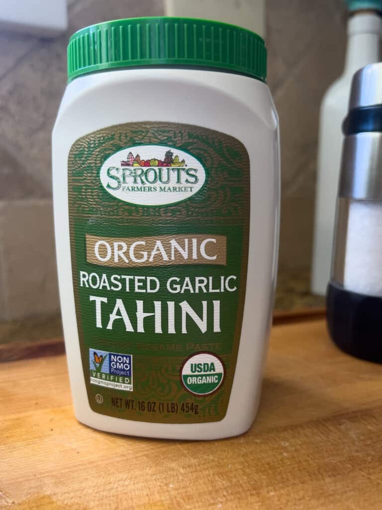Container of Sprouts Roasted Garlic Tahini
