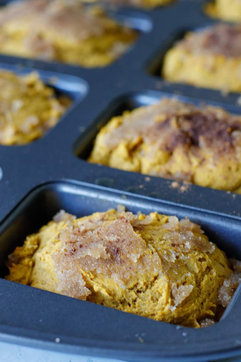 Pumpkin spice bread in a pan