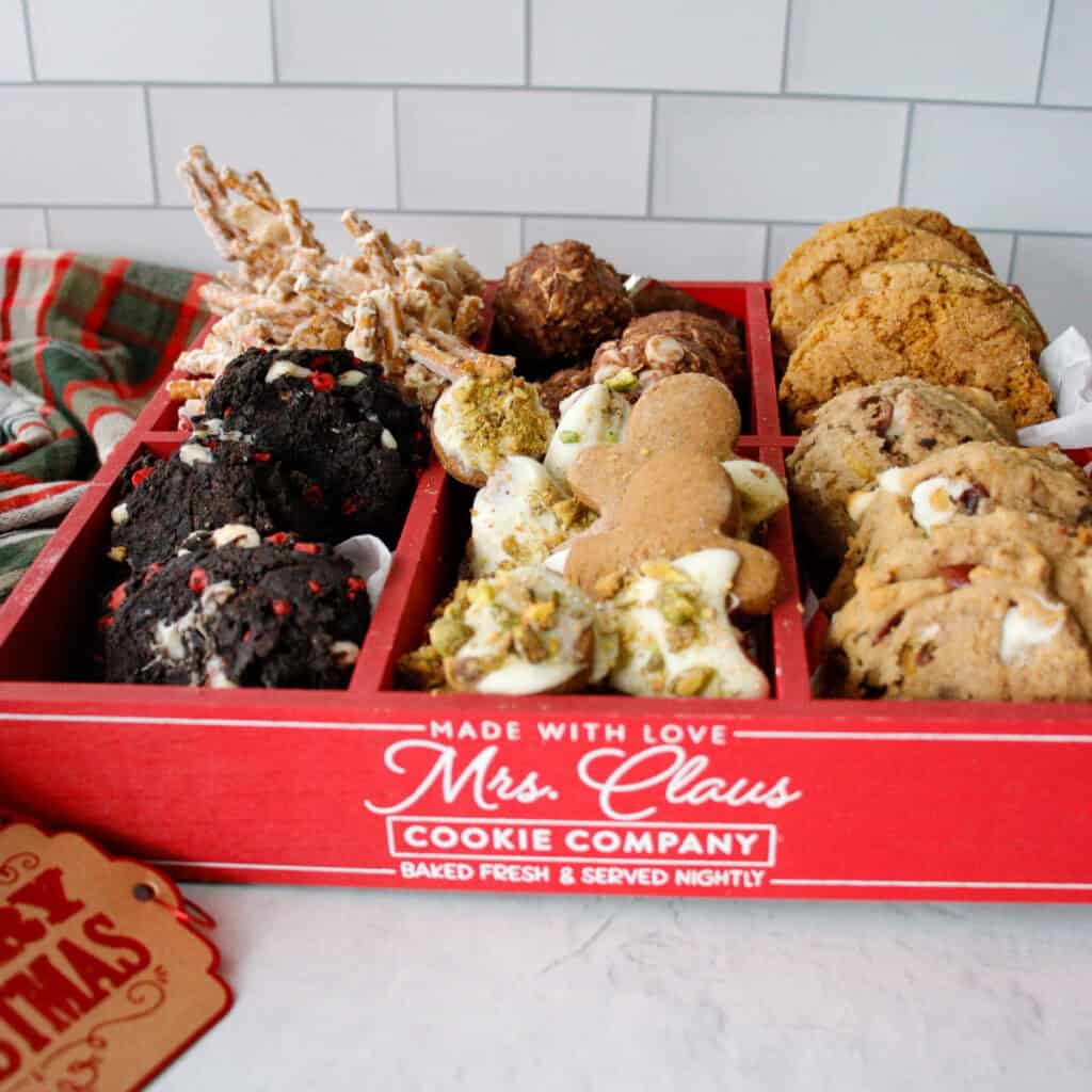 2024 holiday cookie box with gingerbread man