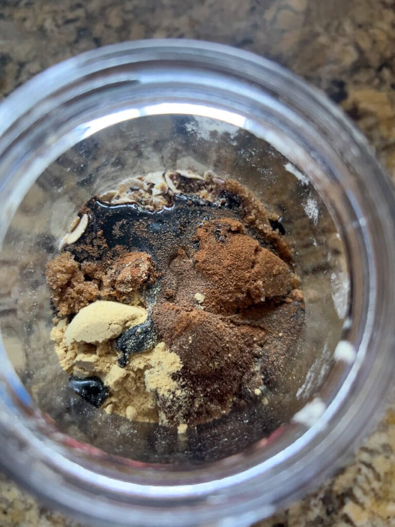 overnight oats ingredients in mason jar