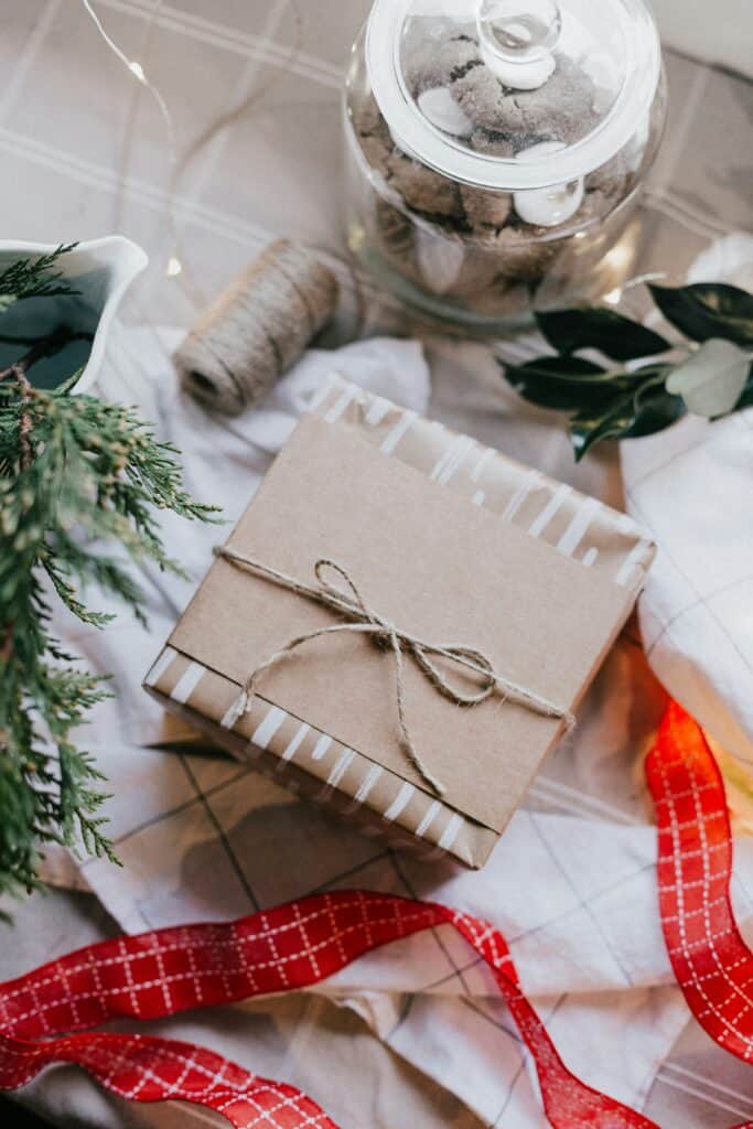 wrapping holiday gifts