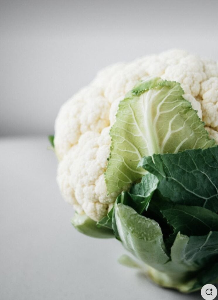 Close up of a large head of cauliflower