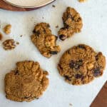 Overhead view of the crispy pumpkin cookies